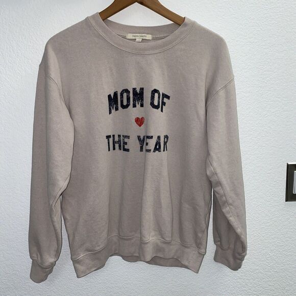 Favorite Daughter Mom Of the Year Sweatshirt Heather Oatmeal Medium - Picture 6 of 10
